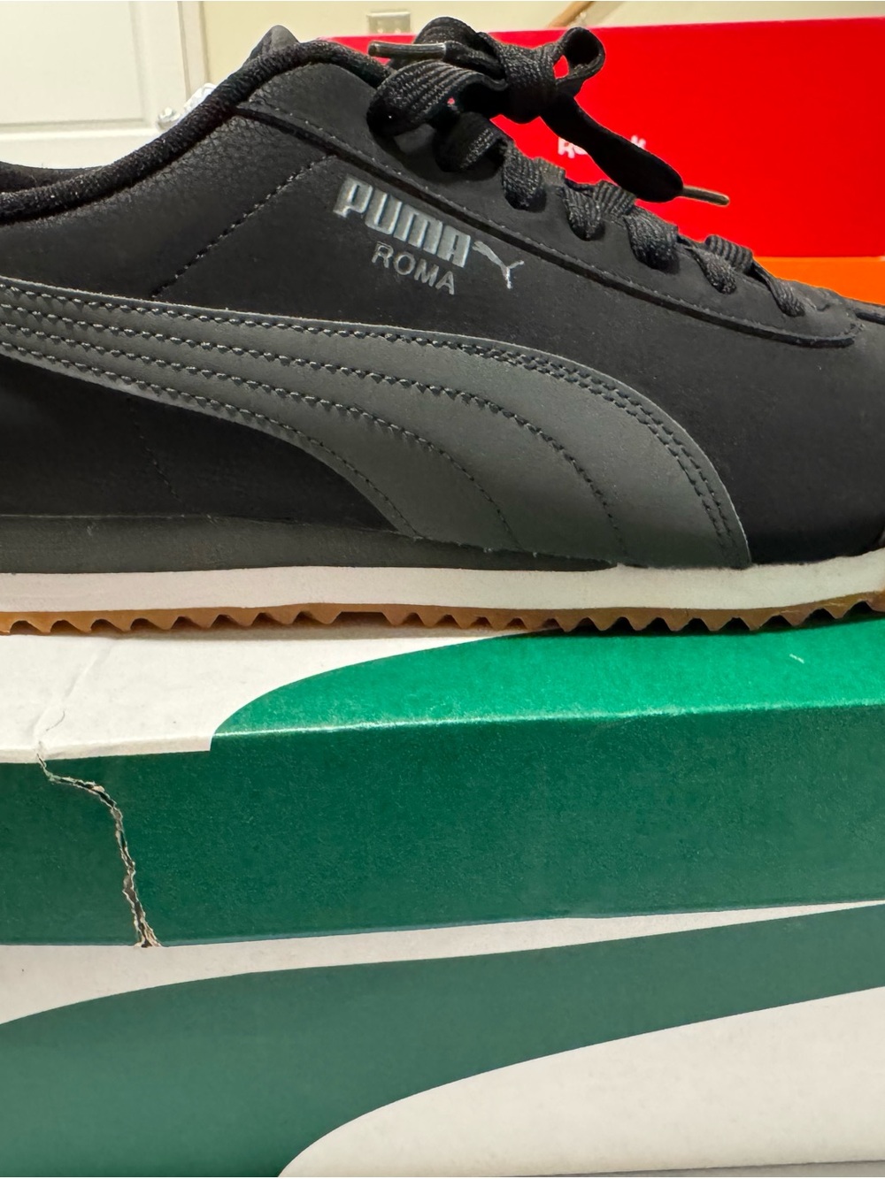 Puma Men’s Athletic Shoes Black with Orange Accent